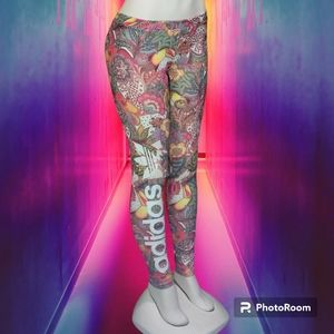 Adidas Original 2016 Women Floral Leggings Size M (UK 30)